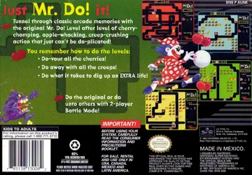 Mr. Do! (USA) box cover back